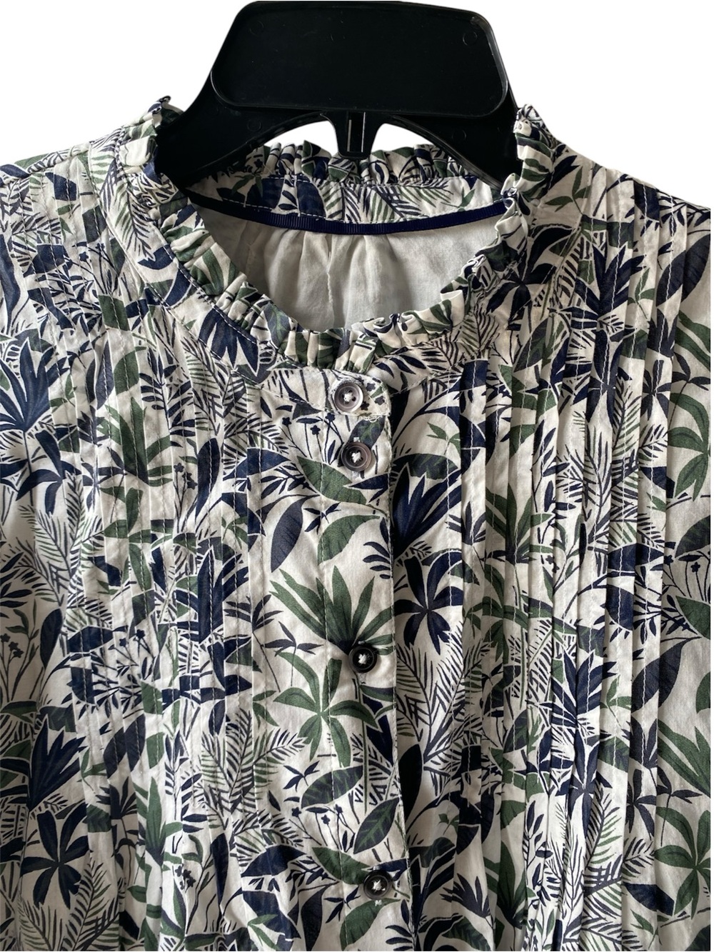 NWT Boden Antonia Ivory Tropical Palm Cotton Shirt Dress Size 10 No Belt - Picture 9 of 11